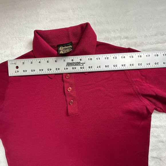 Dalkeith Womens Virgin Wool Polo Sweater Pullover Dark Pink Made in England - Picture 5 of 7